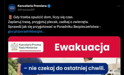 Rząd propaguje ewakuacje zamiast schronów (źródło X)