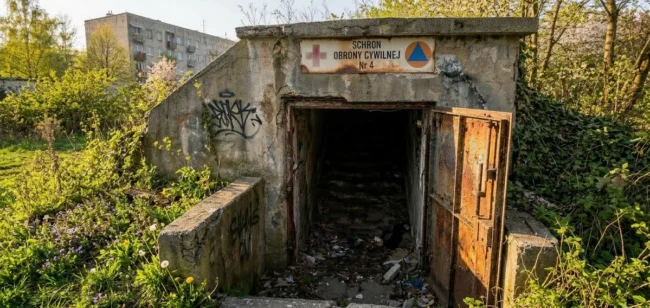 Schron Obrony Cywilnej z czasów PRL - zaniedbany do remontu kapitalnego - Polska